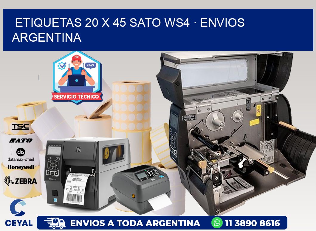 ETIQUETAS 20 x 45 SATO WS4 · ENVIOS ARGENTINA