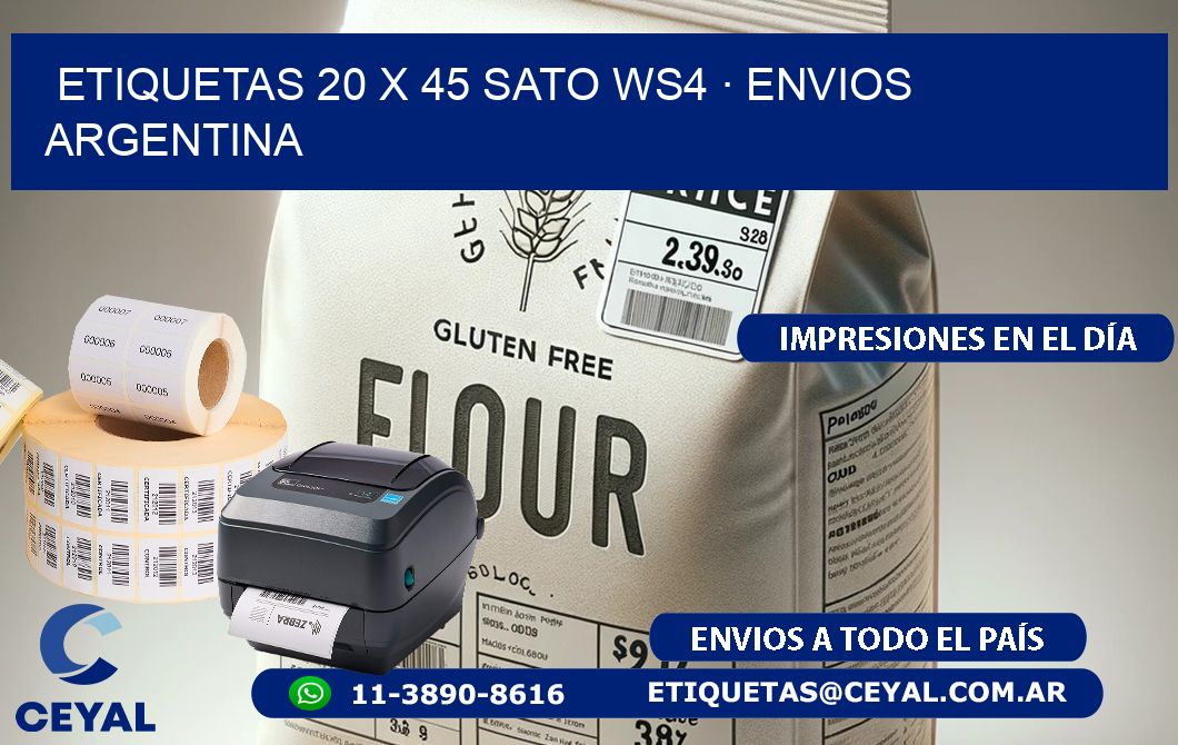ETIQUETAS 20 x 45 SATO WS4 · ENVIOS ARGENTINA
