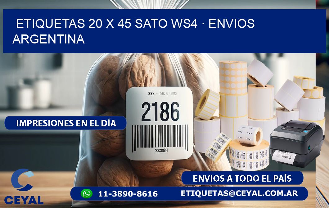 ETIQUETAS 20 x 45 SATO WS4 · ENVIOS ARGENTINA
