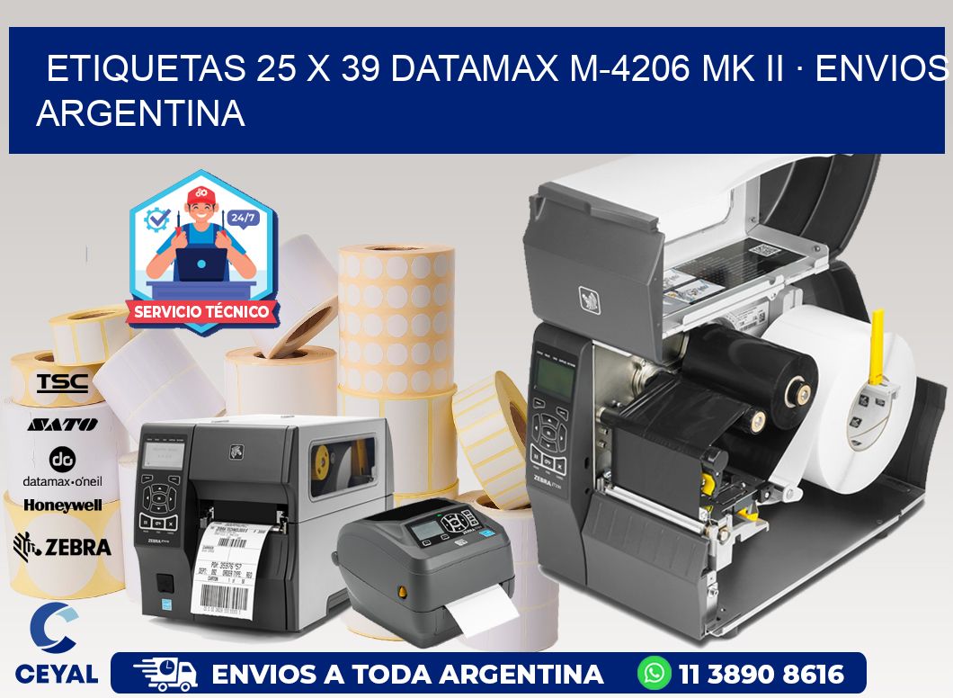 ETIQUETAS 25 x 39 DATAMAX M-4206 MK II · ENVIOS ARGENTINA