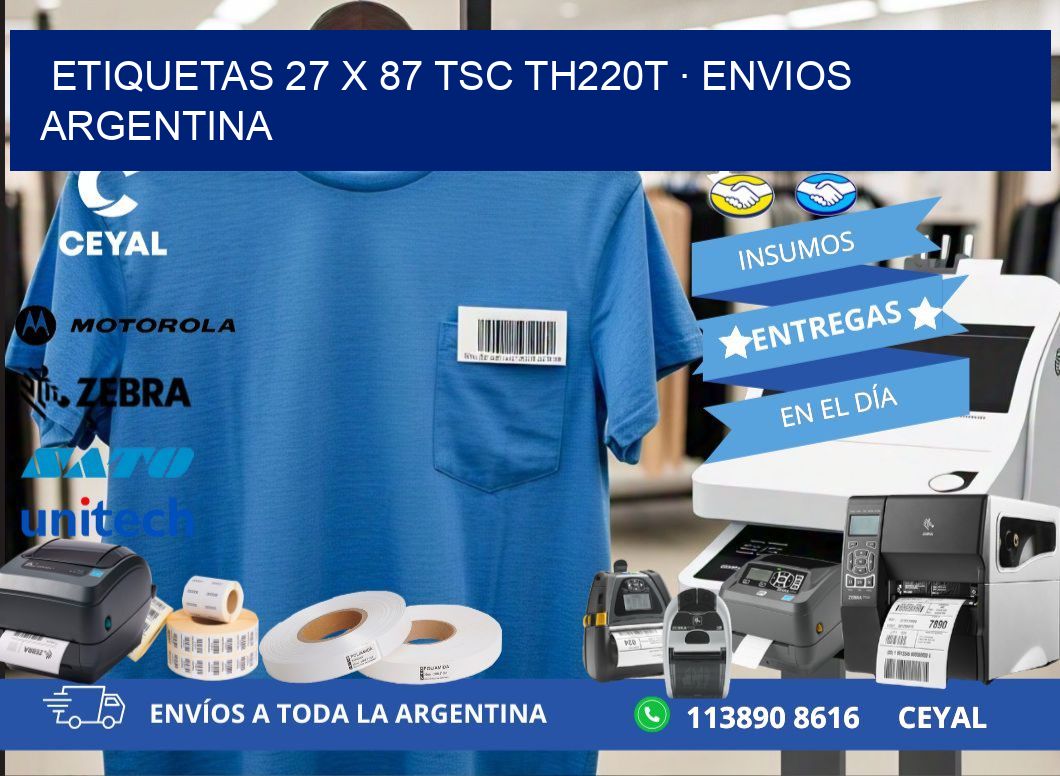 ETIQUETAS 27 x 87 TSC TH220T · ENVIOS ARGENTINA