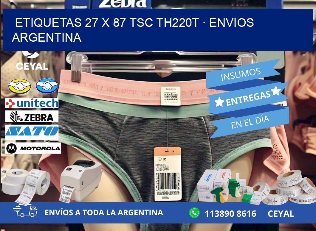 ETIQUETAS 27 x 87 TSC TH220T · ENVIOS ARGENTINA