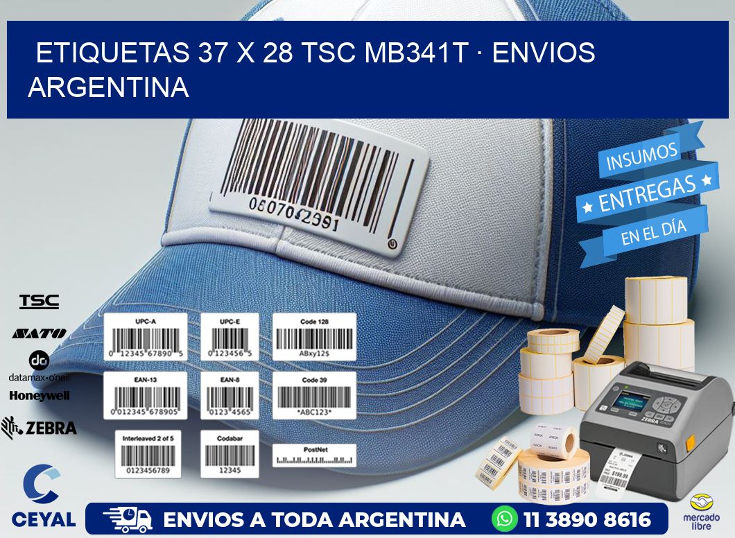 ETIQUETAS 37 x 28 TSC MB341T · ENVIOS ARGENTINA