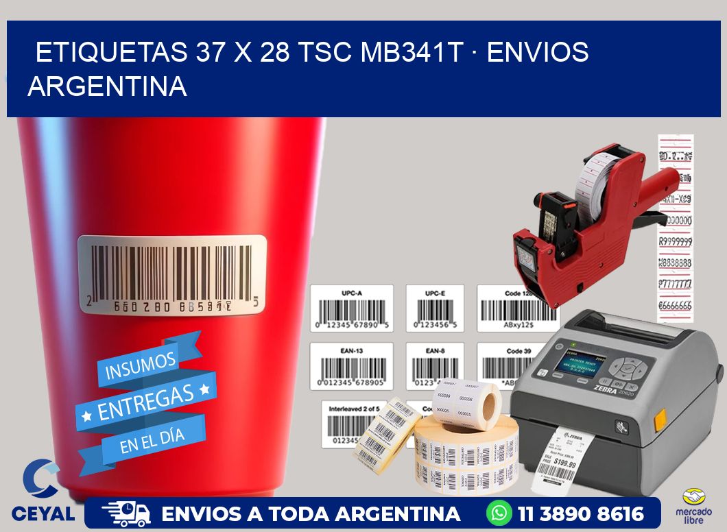 ETIQUETAS 37 x 28 TSC MB341T · ENVIOS ARGENTINA