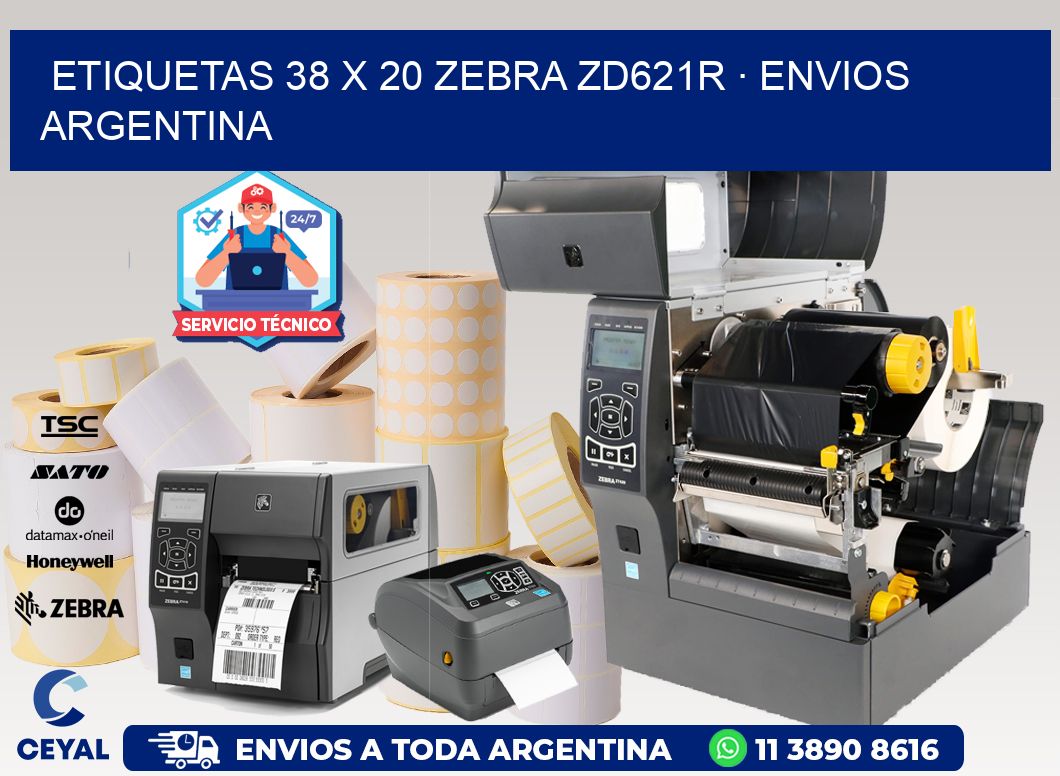ETIQUETAS 38 x 20 ZEBRA ZD621R · ENVIOS ARGENTINA