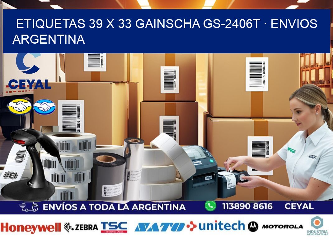 ETIQUETAS 39 x 33 GAINSCHA GS-2406T · ENVIOS ARGENTINA