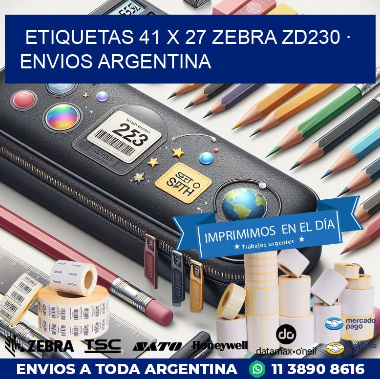 ETIQUETAS 41 x 27 ZEBRA ZD230 · ENVIOS ARGENTINA
