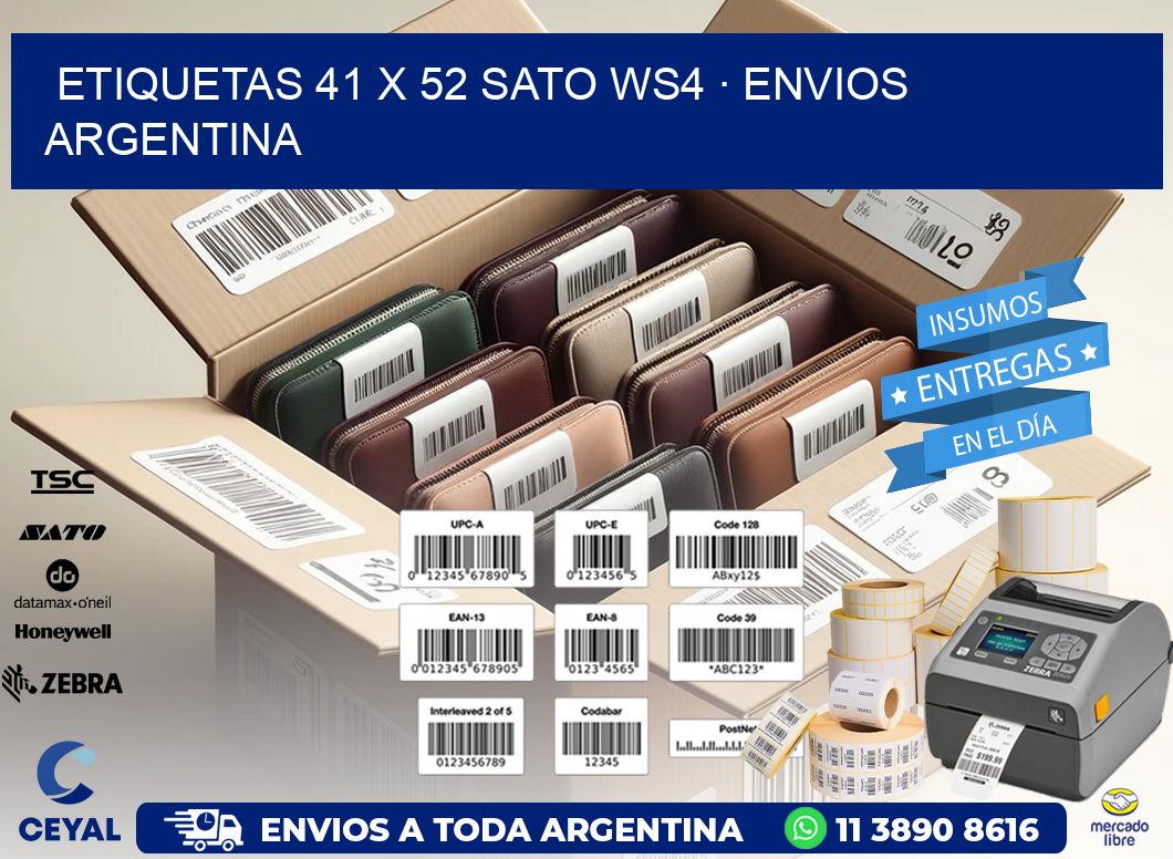 ETIQUETAS 41 x 52 SATO WS4 · ENVIOS ARGENTINA
