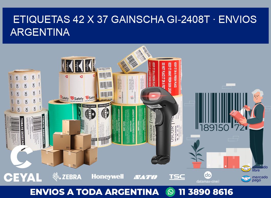 ETIQUETAS 42 x 37 GAINSCHA GI-2408T · ENVIOS ARGENTINA