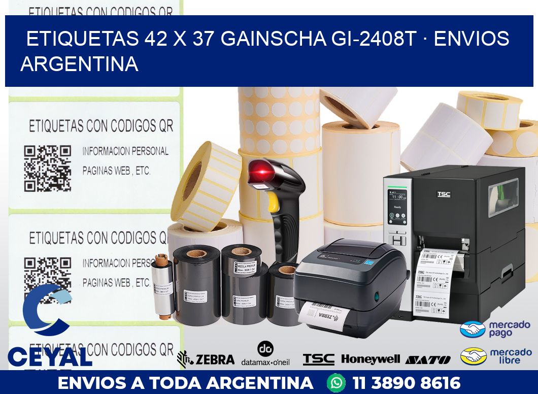 ETIQUETAS 42 x 37 GAINSCHA GI-2408T · ENVIOS ARGENTINA