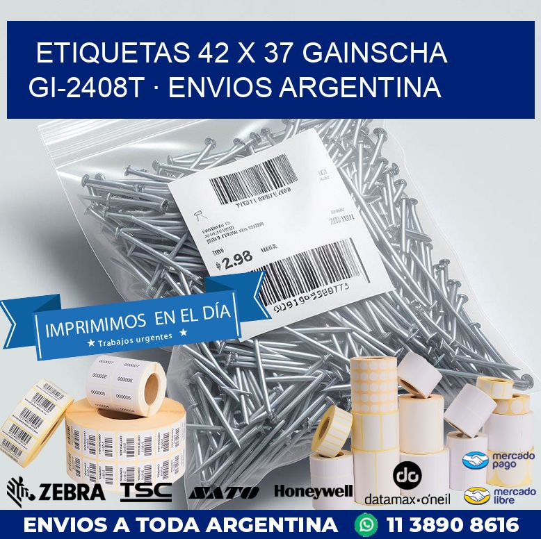 ETIQUETAS 42 x 37 GAINSCHA GI-2408T · ENVIOS ARGENTINA