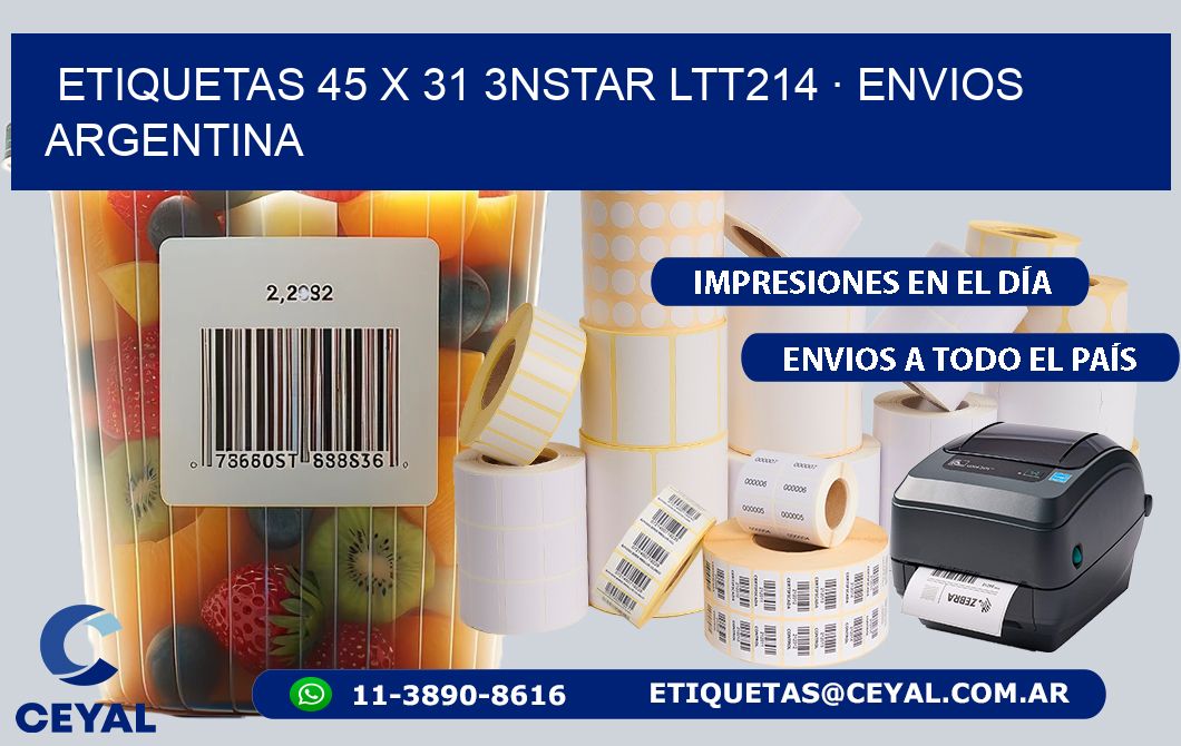 ETIQUETAS 45 x 31 3NSTAR LTT214 · ENVIOS ARGENTINA