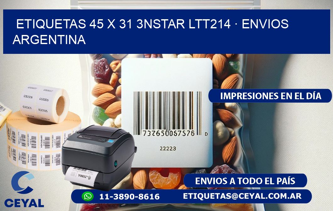 ETIQUETAS 45 x 31 3NSTAR LTT214 · ENVIOS ARGENTINA