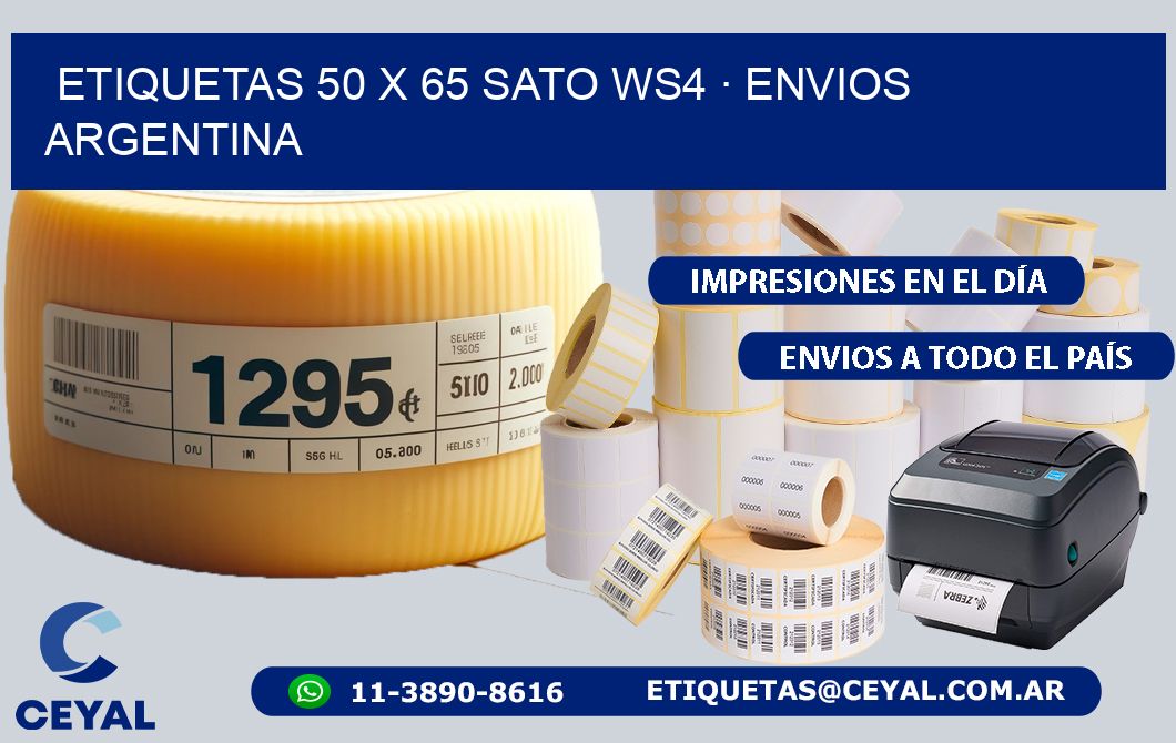 ETIQUETAS 50 x 65 SATO WS4 · ENVIOS ARGENTINA