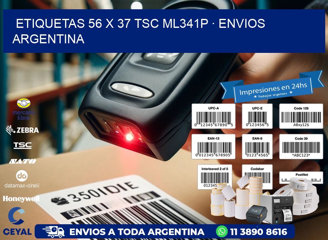 ETIQUETAS 56 x 37 TSC ML341P · ENVIOS ARGENTINA