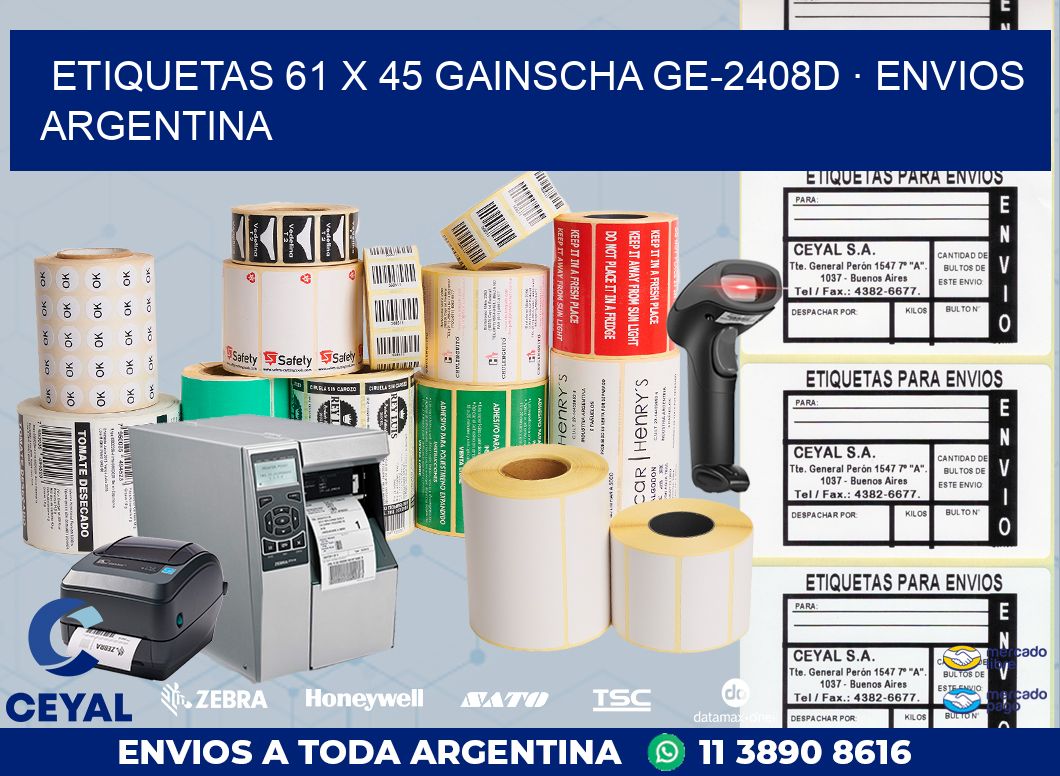 ETIQUETAS 61 x 45 GAINSCHA GE-2408D · ENVIOS ARGENTINA