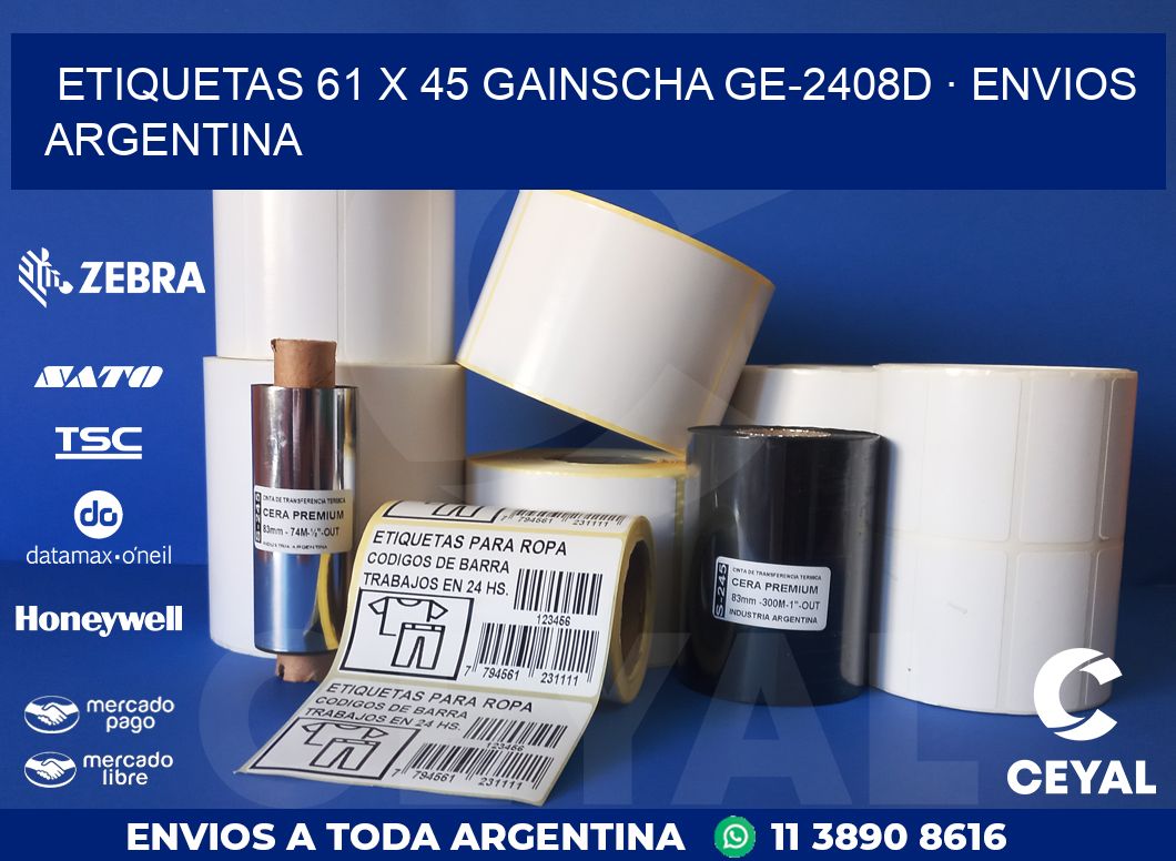 ETIQUETAS 61 x 45 GAINSCHA GE-2408D · ENVIOS ARGENTINA