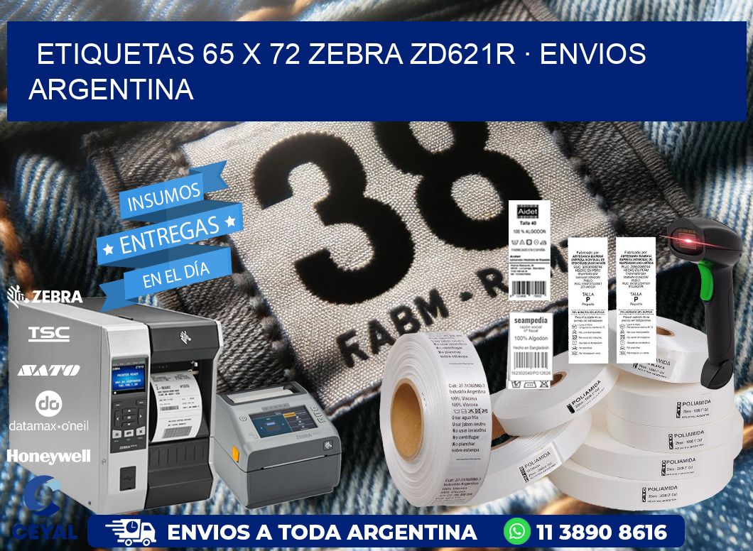 ETIQUETAS 65 x 72 ZEBRA ZD621R · ENVIOS ARGENTINA