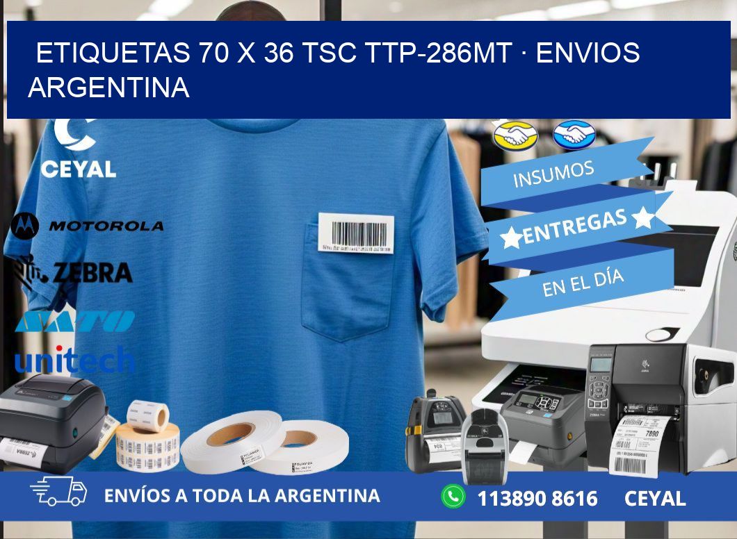 ETIQUETAS 70 x 36 TSC TTP-286MT · ENVIOS ARGENTINA