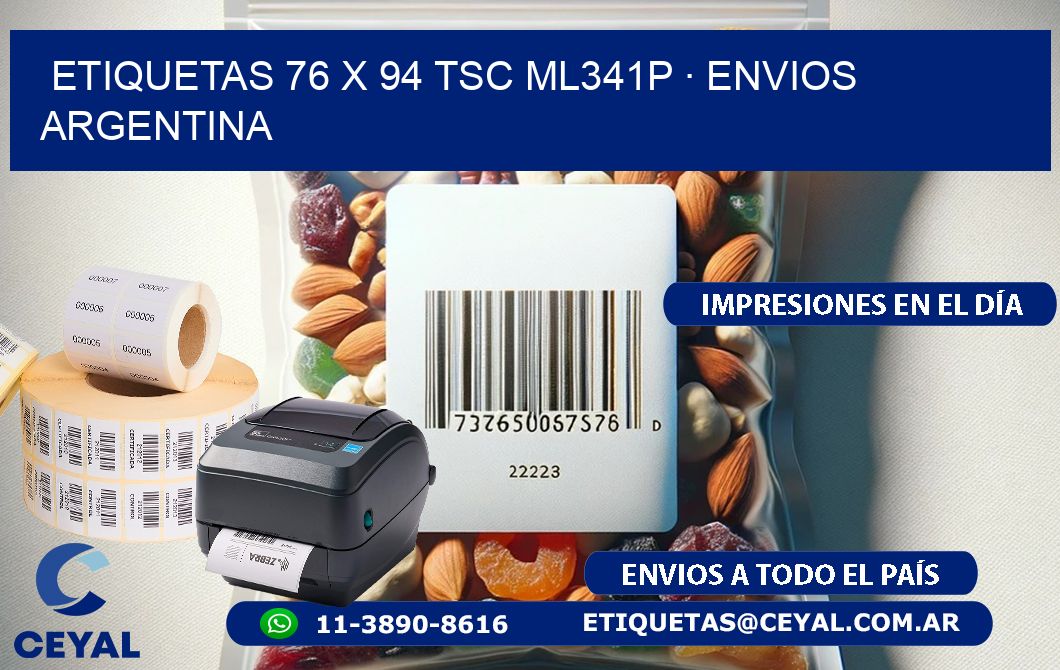 ETIQUETAS 76 x 94 TSC ML341P · ENVIOS ARGENTINA