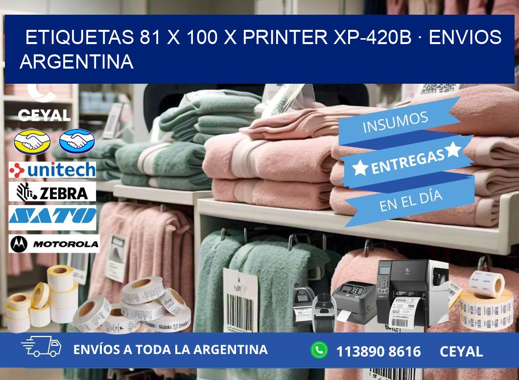ETIQUETAS 81 x 100 X PRINTER XP-420B · ENVIOS ARGENTINA