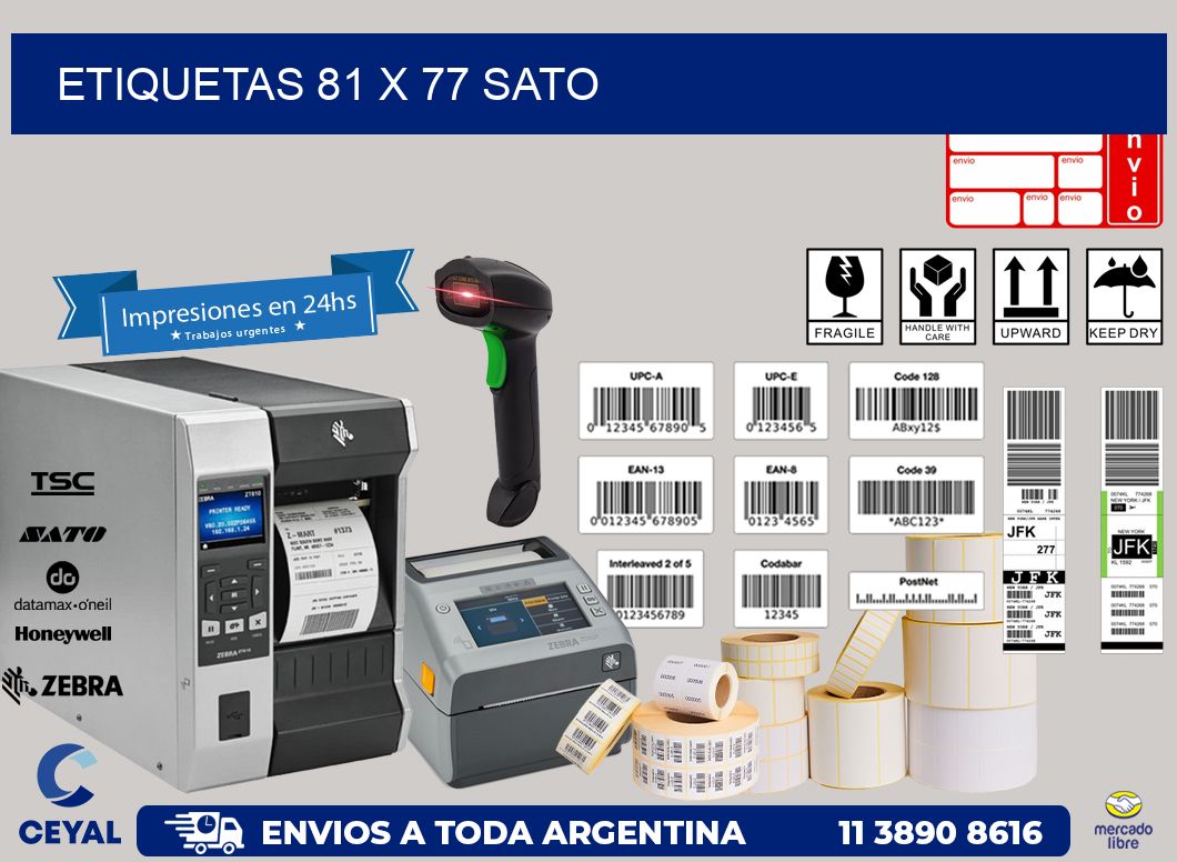 ETIQUETAS 81 x 77 SATO