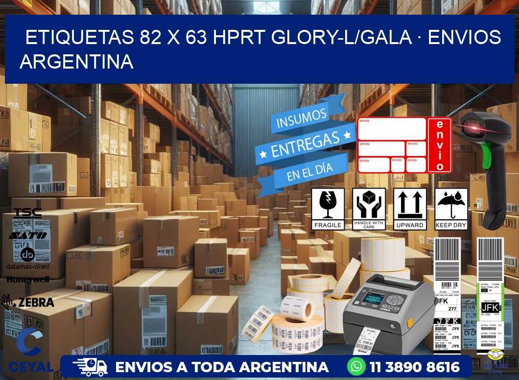 ETIQUETAS 82 x 63 HPRT GLORY-L/GALA · ENVIOS ARGENTINA