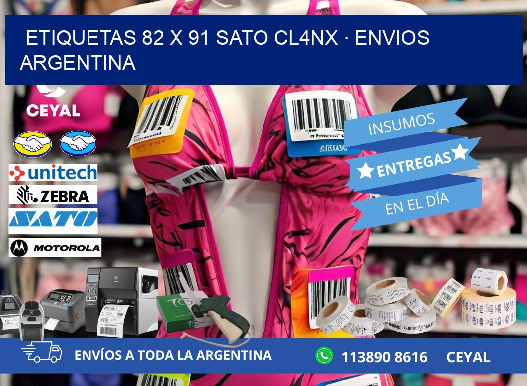 ETIQUETAS 82 x 91 SATO CL4NX · ENVIOS ARGENTINA