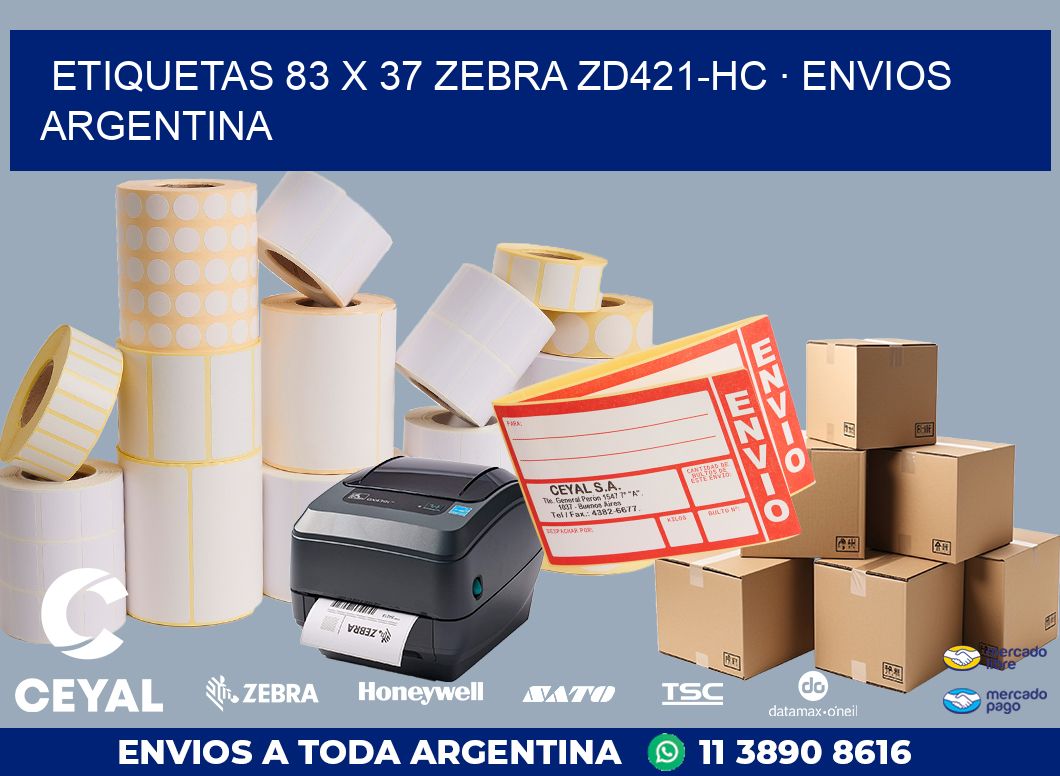 ETIQUETAS 83 x 37 ZEBRA ZD421-HC · ENVIOS ARGENTINA
