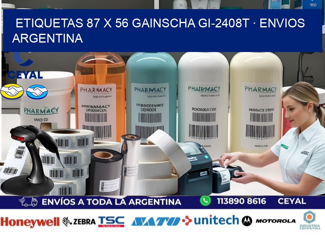 ETIQUETAS 87 x 56 GAINSCHA GI-2408T · ENVIOS ARGENTINA