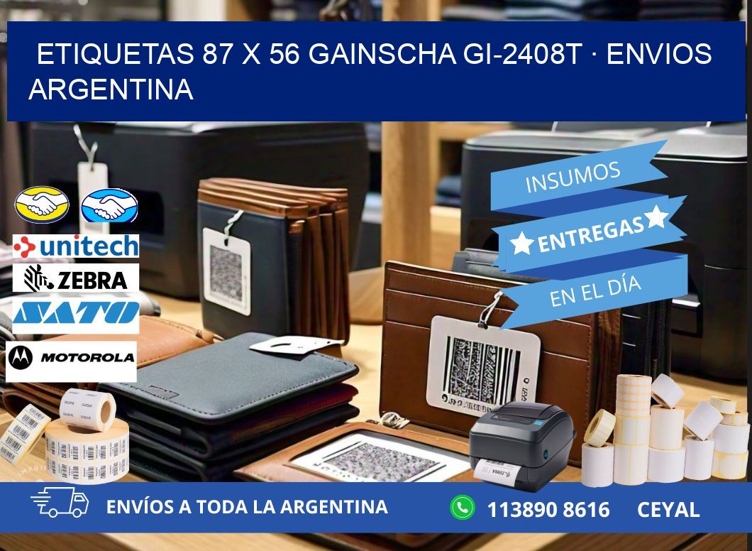 ETIQUETAS 87 x 56 GAINSCHA GI-2408T · ENVIOS ARGENTINA