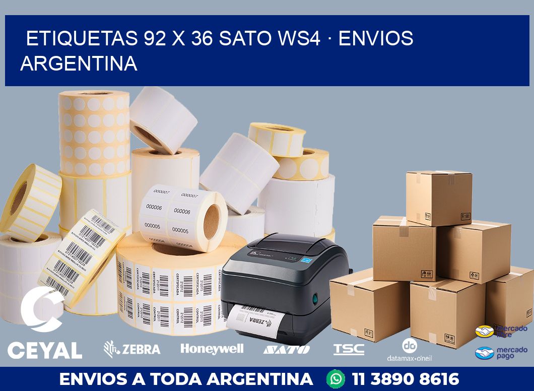 ETIQUETAS 92 x 36 SATO WS4 · ENVIOS ARGENTINA