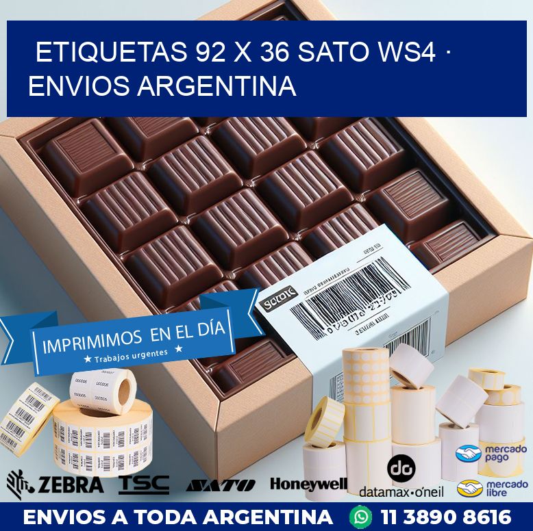 ETIQUETAS 92 x 36 SATO WS4 · ENVIOS ARGENTINA