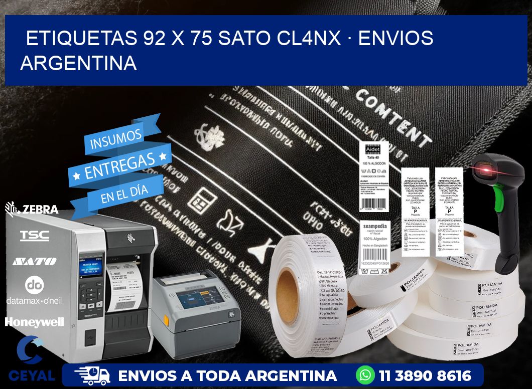 ETIQUETAS 92 x 75 SATO CL4NX · ENVIOS ARGENTINA