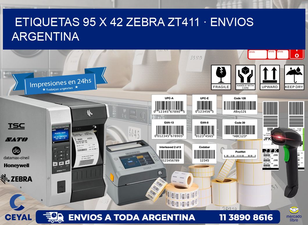 ETIQUETAS 95 x 42 ZEBRA ZT411 · ENVIOS ARGENTINA