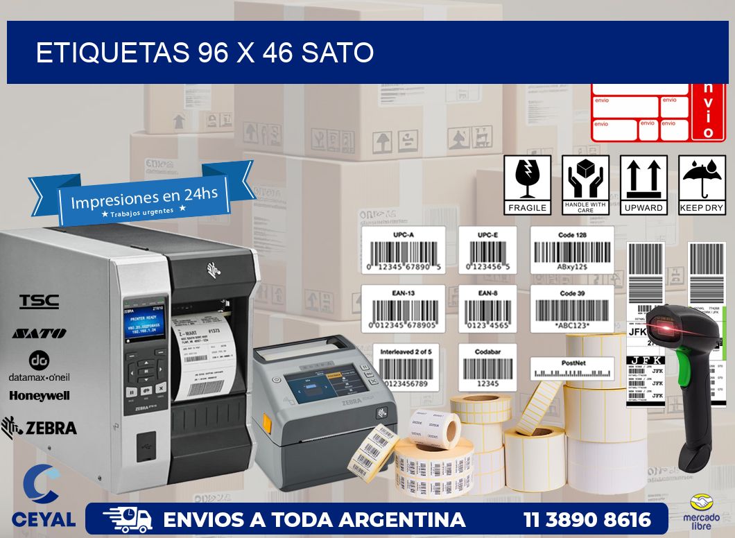 ETIQUETAS 96 x 46 SATO