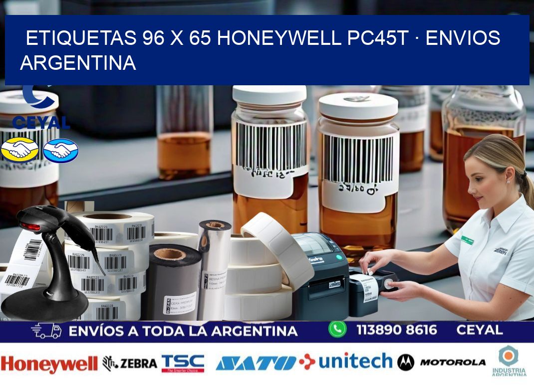ETIQUETAS 96 x 65 HONEYWELL PC45T · ENVIOS ARGENTINA
