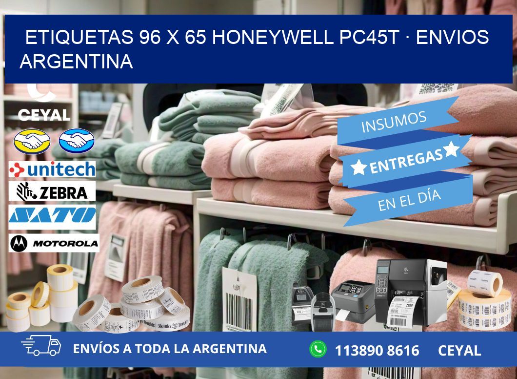 ETIQUETAS 96 x 65 HONEYWELL PC45T · ENVIOS ARGENTINA