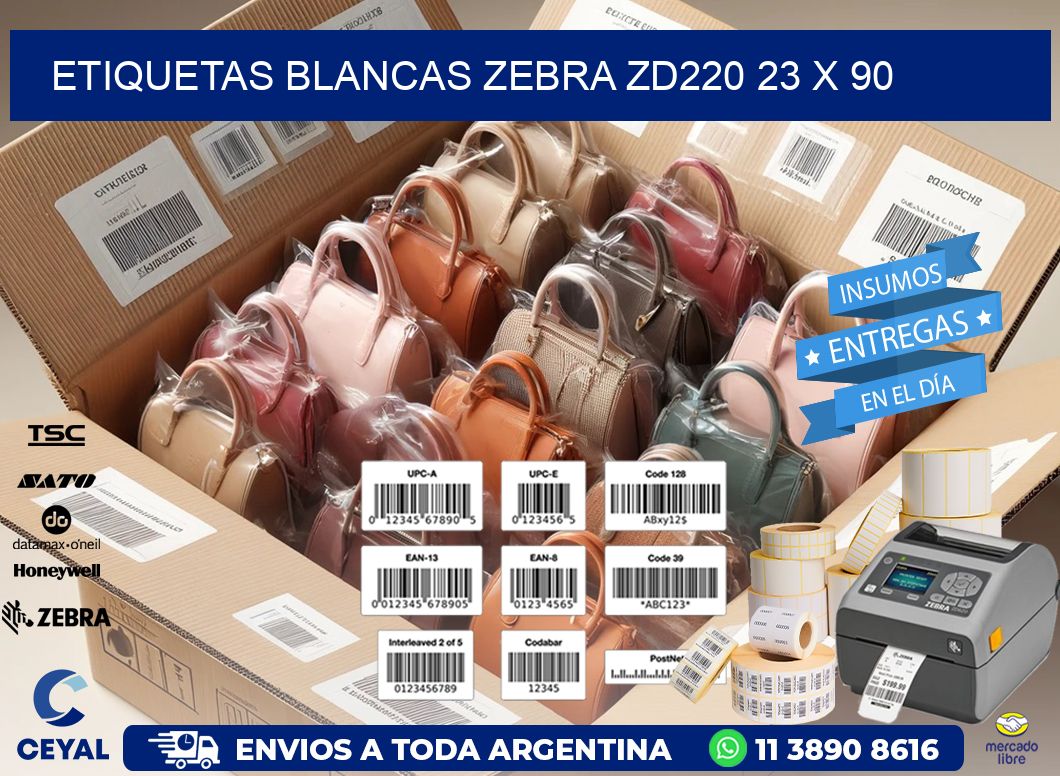 ETIQUETAS BLANCAS ZEBRA ZD220 23 x 90
