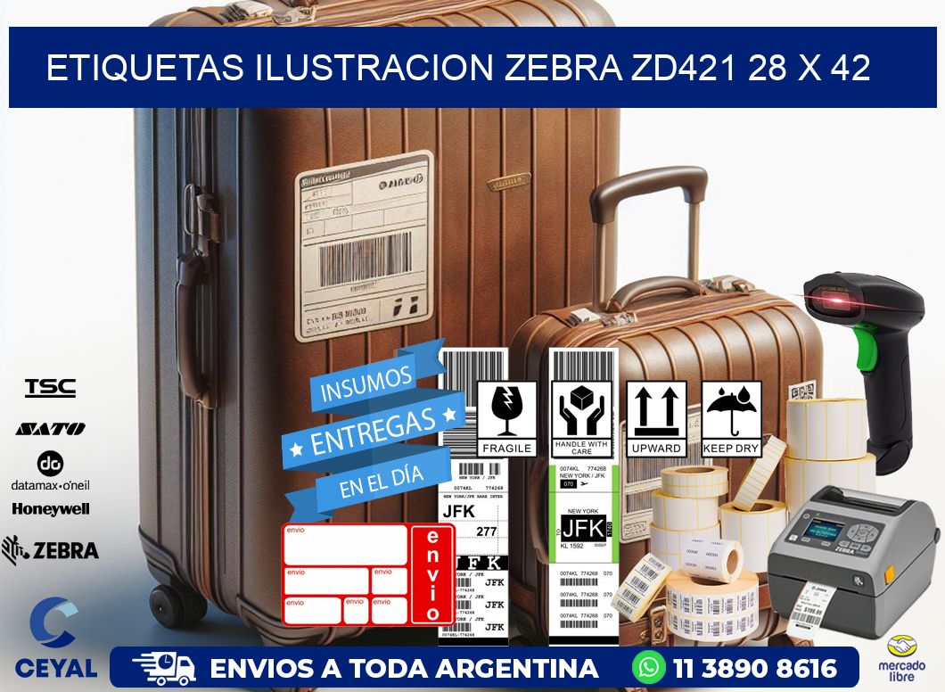 ETIQUETAS ILUSTRACION ZEBRA ZD421 28 x 42