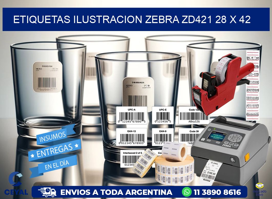 ETIQUETAS ILUSTRACION ZEBRA ZD421 28 x 42
