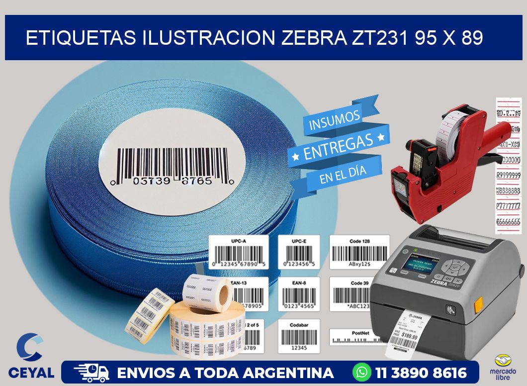 ETIQUETAS ILUSTRACION ZEBRA ZT231 95 x 89