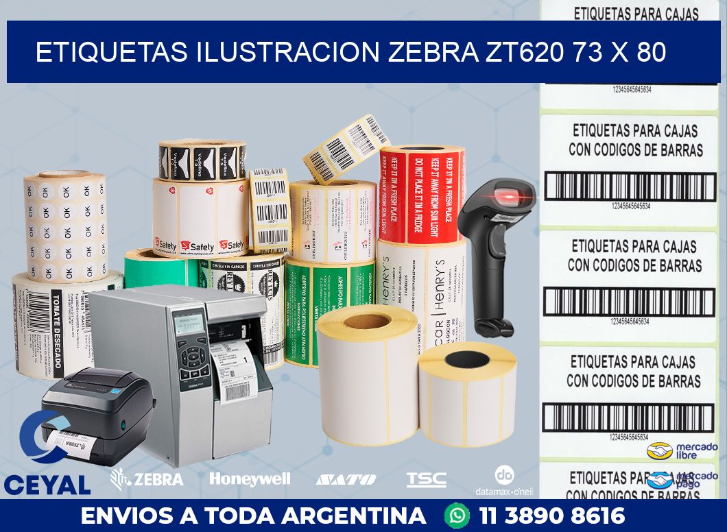ETIQUETAS ILUSTRACION ZEBRA ZT620 73 x 80