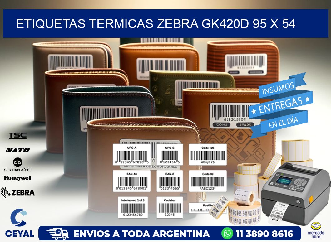 ETIQUETAS TERMICAS ZEBRA GK420D 95 x 54