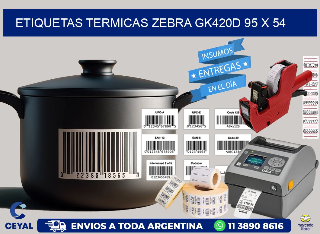 ETIQUETAS TERMICAS ZEBRA GK420D 95 x 54