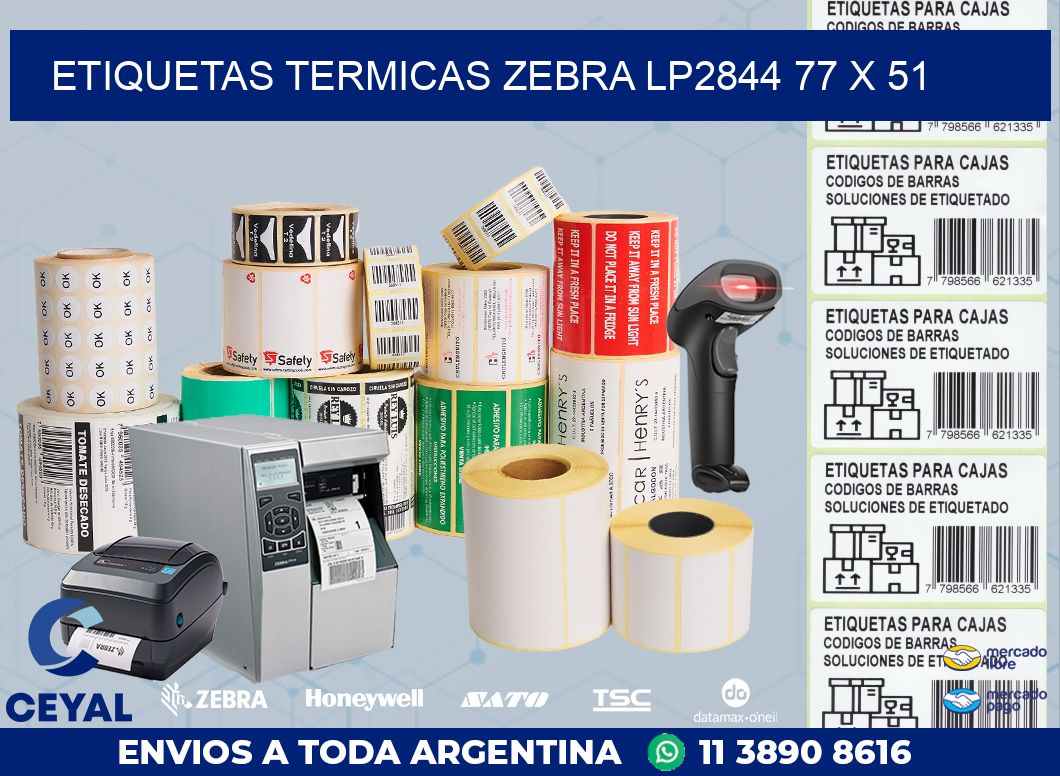 ETIQUETAS TERMICAS ZEBRA LP2844 77 x 51