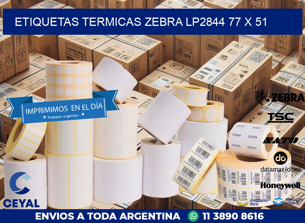 ETIQUETAS TERMICAS ZEBRA LP2844 77 x 51