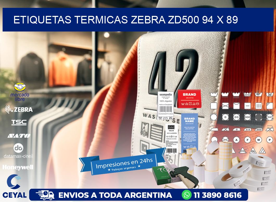 ETIQUETAS TERMICAS ZEBRA ZD500 94 x 89
