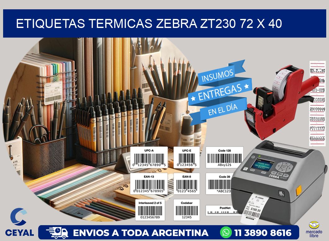 ETIQUETAS TERMICAS ZEBRA ZT230 72 x 40