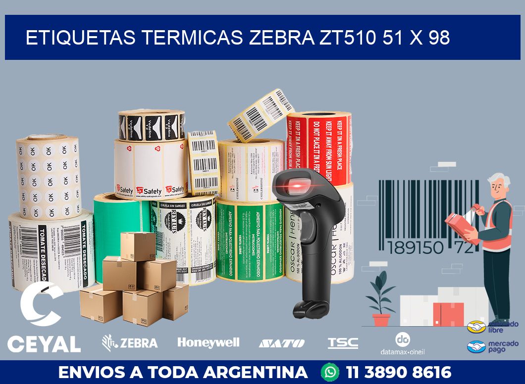 ETIQUETAS TERMICAS ZEBRA ZT510 51 x 98